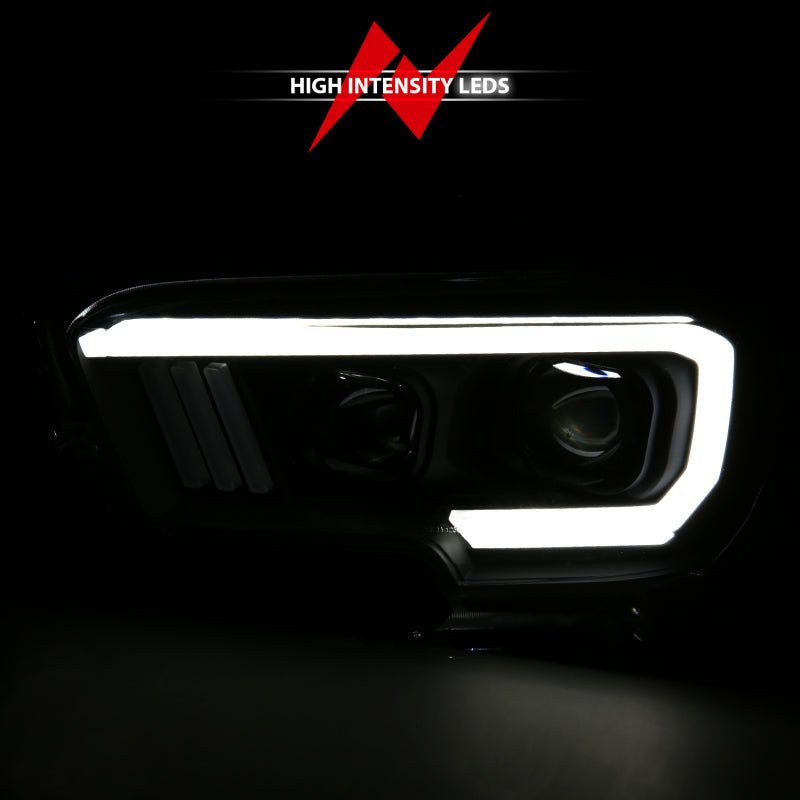 ANZO 2016-2017 Toyota Tacoma Projector Headlights w/ Plank Style Switchback Black w/ Amber ANZO ANZ111396