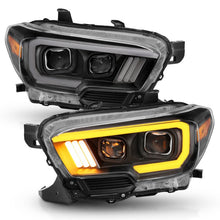 Load image into Gallery viewer, ANZO 2016-2017 Toyota Tacoma Projector Headlights w/ Plank Style Switchback Black w/ Amber w/ DRL ANZO ANZ111397