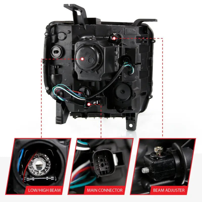 ANZO 2016-2019 Gmc Sierra 1500 Projector Headlight Plank Style Black w/ Sequential Amber Signal ANZO ANZ111485