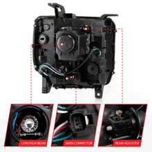 Load image into Gallery viewer, ANZO 2016-2019 Gmc Sierra 1500 Projector Headlight Plank Style Black w/ Sequential Amber Signal ANZO ANZ111485