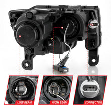 Load image into Gallery viewer, ANZO 2017-2018 Jeep Grand Cherokee Projector Headlights w/ Plank Style Switchback - Black w/ Amber ANZO ANZ111418