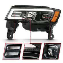 Load image into Gallery viewer, ANZO 2017-2018 Jeep Grand Cherokee Projector Headlights w/ Plank Style Switchback - Chrome w/ Amber ANZO ANZ111419