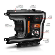 Load image into Gallery viewer, ANZO 2018-2020 Ford F-150 Projector Headlight w/ Plank Style Switchback Black Housing ANZO ANZ111509