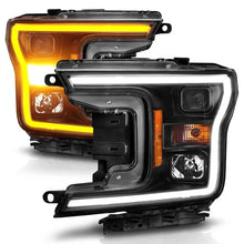 Load image into Gallery viewer, ANZO 2018-2020 Ford F-150 Projector Headlight w/ Plank Style Switchback Black Housing ANZO ANZ111509