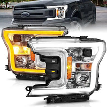 Load image into Gallery viewer, ANZO 2018-2020 Ford F-150 Projector Headlight w/Plank Style Switchback Chrome Housing ANZO ANZ111510