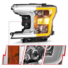 Load image into Gallery viewer, ANZO 2018-2020 Ford F-150 Projector Headlight w/Plank Style Switchback Chrome Housing ANZO ANZ111510