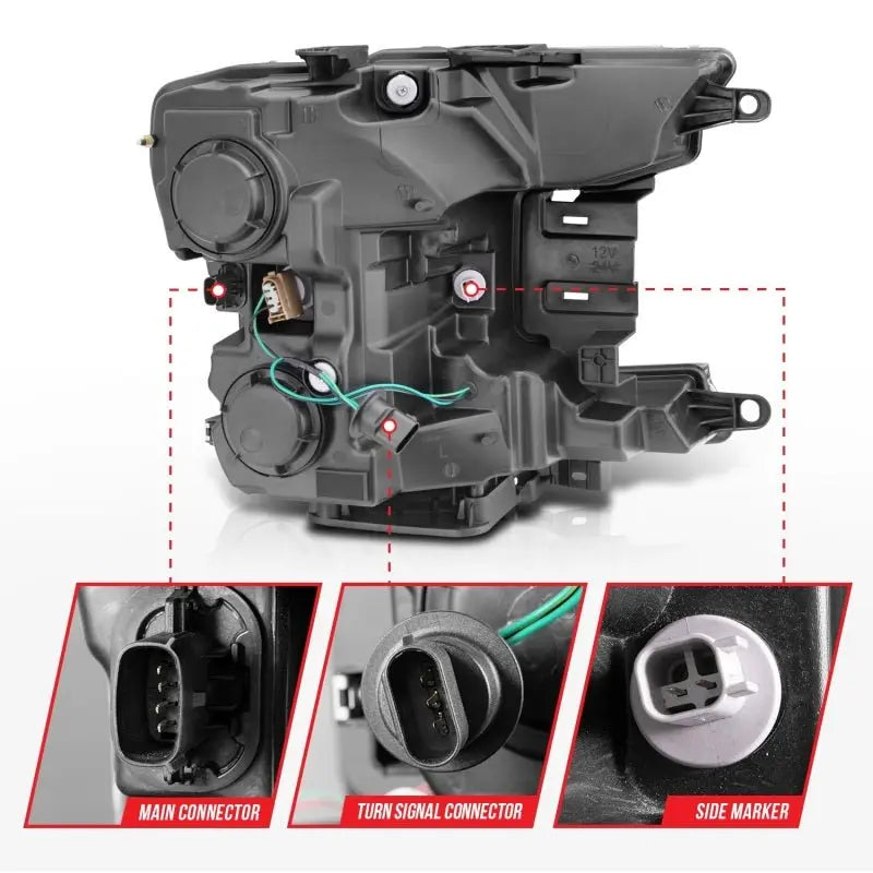 ANZO 2018-2020 Ford F-150 Projector Headlight w/Plank Style Switchback Chrome Housing ANZO ANZ111510