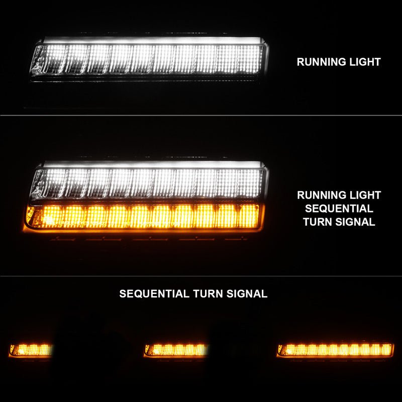 ANZO 2018-2021 Jeep Wrangler LED Side Markers Chrome Housing Smoke Lens w/ Seq. Signal Low Config ANZO ANZ511087