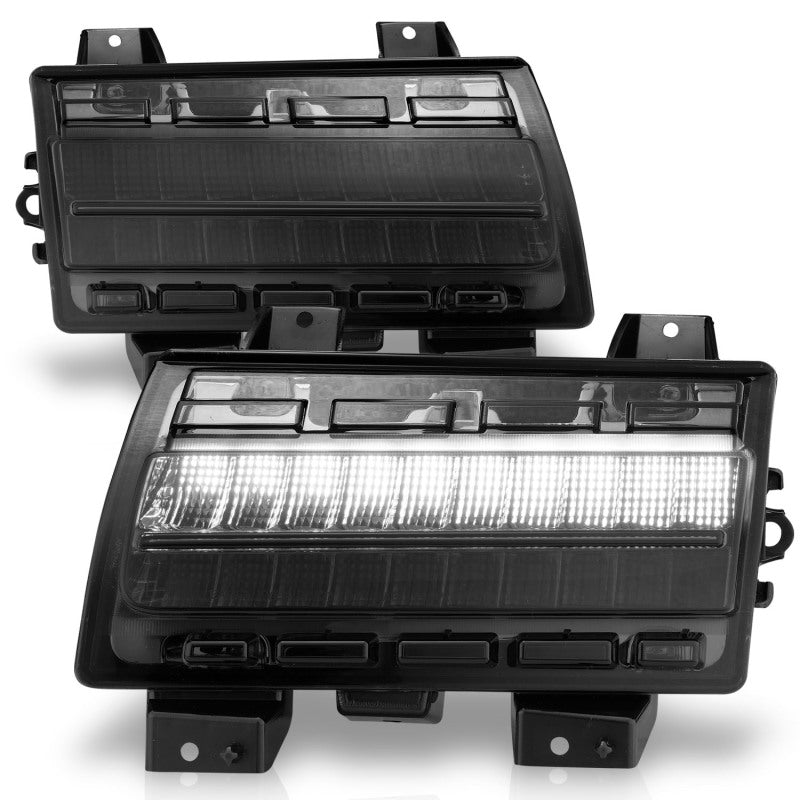ANZO 2018-2021 Jeep Wrangler LED Side Markers Chrome Housing Smoke Lens w/ Seq. Signal Low Config ANZO ANZ511087