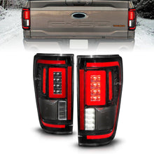 Load image into Gallery viewer, ANZO 21-23 Ford F-150 LED Taillights Seq. Signal w/BLIS Cover - Black (For Factory Halogen ONLY) ANZO ANZ311475