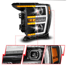 Load image into Gallery viewer, Anzo 21-23 Ford F150 LED Projector Headlight w/Switchback+Sequential - Black (Driver Side Only) ANZO ANZ111594-L