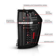 Load image into Gallery viewer, ANZO ANZO 21-24 Chevy Suburban/Tahoe Full LED Tail Lights SeqSig Black - Pair