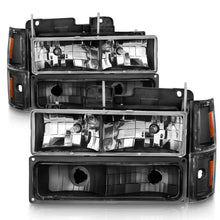 Load image into Gallery viewer, ANZO 88-98 Chevrolet C1500 Crystal Headlights Black ANZO ANZ111505