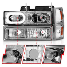 Load image into Gallery viewer, ANZO 88-98 Chevrolet C1500 Crystal Headlights Chrome Housing w/ Signal and Side Marker Lights ANZO ANZ111508