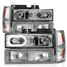 Load image into Gallery viewer, ANZO 88-98 Chevrolet C1500 Crystal Headlights Chrome Housing w/ Signal and Side Marker Lights ANZO ANZ111508