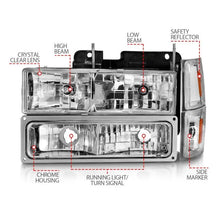 Load image into Gallery viewer, ANZO 88-98 Chevrolet C1500 Crystal Headlights Chrome w/ Signal and Side Marker Lights ANZO ANZ111506