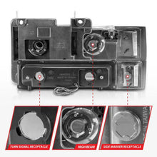 Load image into Gallery viewer, ANZO 88-98 Chevrolet C1500 Crystal Headlights w/Light Bar Chrome Housing w/ Signal Side Markers 8Pcs ANZO ANZ111529