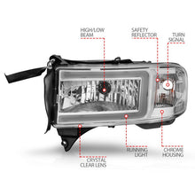 Load image into Gallery viewer, ANZO 94-02 Dodge RAM Crystal Headlight - w/ Light Bar Chrome Housing ANZO ANZ111555