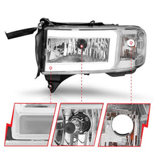 Load image into Gallery viewer, ANZO 94-02 Dodge RAM Crystal Headlight - w/ Light Bar Chrome Housing ANZO ANZ111555