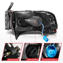 Load image into Gallery viewer, ANZO 94-02 Dodge RAM Crystal Headlight - w/ Light Bar Chrome Housing ANZO ANZ111555