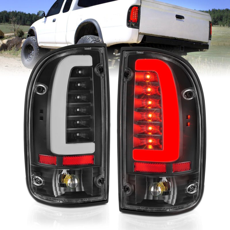 ANZO 95-00 Toyota Tacoma LED Taillights Black Housing Clear Lens (Pair) - Black Ops Auto Works