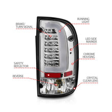 Load image into Gallery viewer, ANZO 95-00 Toyota Tacoma LED Taillights Chrome Housing Clear Lens (Pair) ANZO ANZ311355
