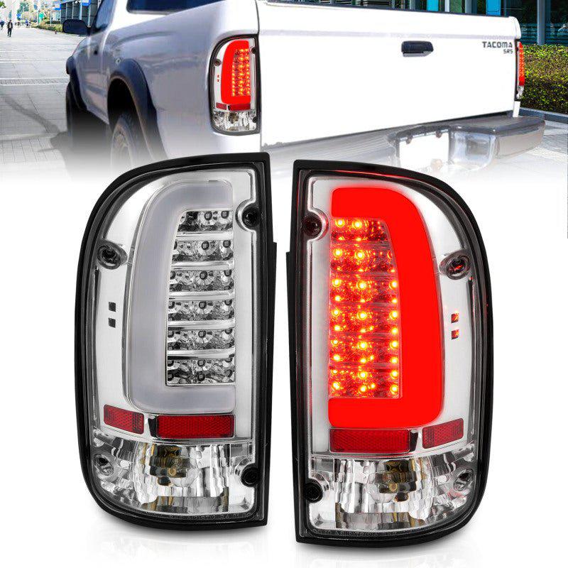 ANZO 95-00 Toyota Tacoma LED Taillights Chrome Housing Clear Lens (Pair) - Black Ops Auto Works