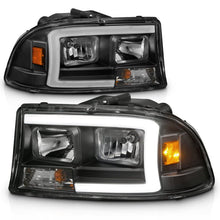 Load image into Gallery viewer, ANZO 97-04 Dodge Dakota/Durango Crystal headlight Set w/ Light Bar Black Housing - Black Ops Auto Works