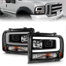 Load image into Gallery viewer, ANZO 99-04 Ford F250/F350/F450/Excursion (excl 99) Projector Headlights - w/ Light Bar Black Housing ANZO ANZ111551