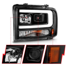 Load image into Gallery viewer, ANZO 99-04 Ford F250/F350/F450/Excursion (excl 99) Projector Headlights - w/ Light Bar Black Housing ANZO ANZ111551