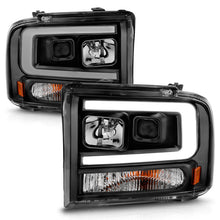 Load image into Gallery viewer, ANZO 99-04 Ford F250/F350/F450/Excursion (excl 99) Projector Headlights - w/ Light Bar Black Housing ANZO ANZ111551