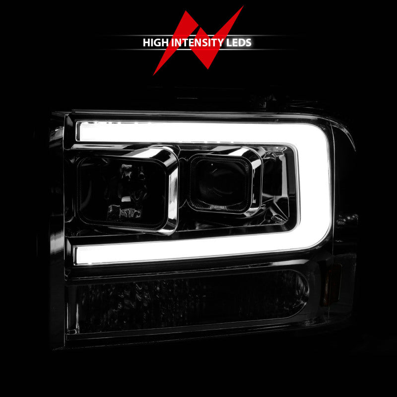 ANZO 99-04 Ford F250/F350/F450/Excursion (excl 99) Projector Headlights - w/Light Bar Chrome Housing ANZO ANZ111552