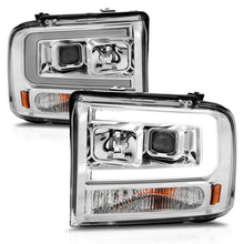 Load image into Gallery viewer, ANZO 99-04 Ford F250/F350/F450/Excursion (excl 99) Projector Headlights - w/Light Bar Chrome Housing - Black Ops Auto Works