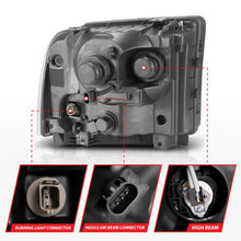 Load image into Gallery viewer, ANZO 99-04 Ford F250/F350/F450/Excursion (excl 99) Projector Headlights - w/Light Bar Chrome Housing - Black Ops Auto Works