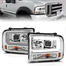 Load image into Gallery viewer, ANZO 99-04 Ford F250/F350/F450/Excursion (excl 99) Projector Headlights - w/Light Bar Chrome Housing - Black Ops Auto Works