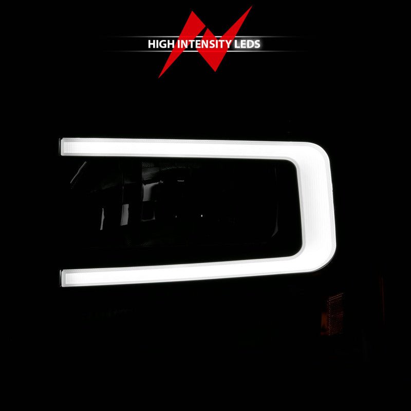 ANZO 99-04 Ford F250/F350/F450/Excursion (excl. 99) Crystal Headlights - w/ Light Bar Black Housing ANZO ANZ111549