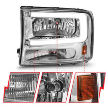 Load image into Gallery viewer, ANZO 99-04 Ford F250/F350/F450/Excursion (excl. 99) Crystal Headlights - w/ Light Bar Chrome Housing - Black Ops Auto Works