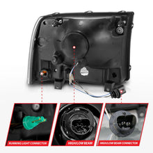 Load image into Gallery viewer, ANZO 99-04 Ford F250/F350/F450/Excursion (excl. 99) Crystal Headlights - w/ Light Bar Chrome Housing - Black Ops Auto Works