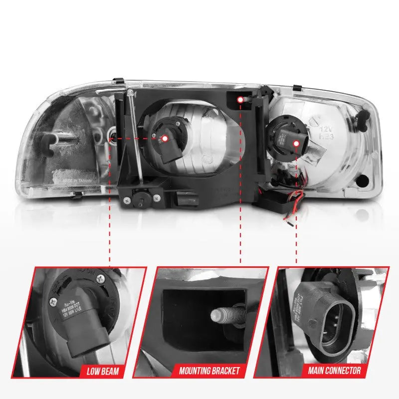 Anzo 99-17 GMC Sierra/Denali Headlights Black Amber (w/C Light Bars) ANZO ANZ111522