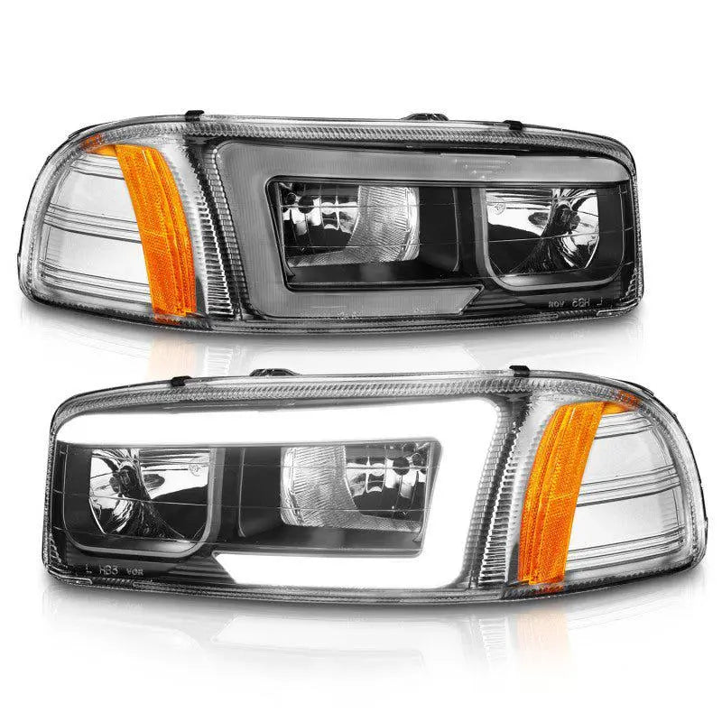 Anzo 99-17 GMC Sierra/Denali Headlights Black Amber (w/C Light Bars) - Black Ops Auto Works