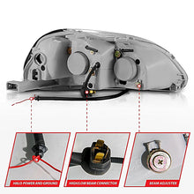 Load image into Gallery viewer, ANZO 1996-1998 Honda Civic Projector Headlights w/ Halo Black - Anzo 121068