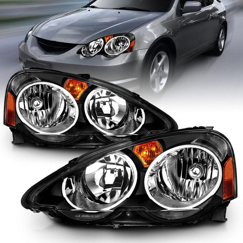 「252」02-04アキュラRSX用ブラックアンバーJDMヘッドライトアセンブリ Anzo 121209 Headlights | Black Ops Auto Works