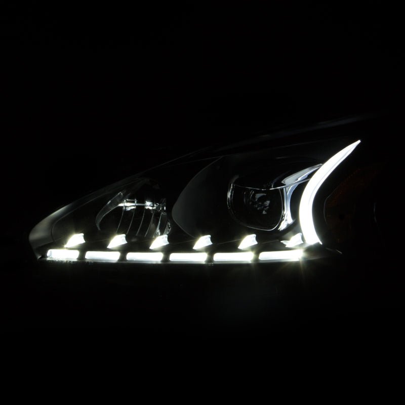 ANZO 2013-2014 Nissan Altima Projector Headlights w/ Plank Style Design Black - ANZO 121500