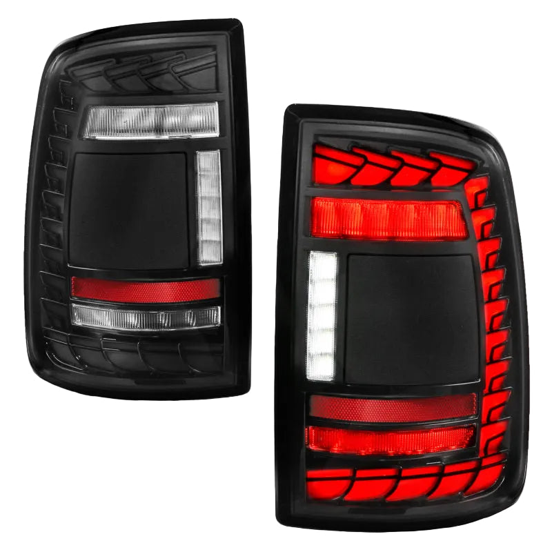 ANZO 19-24 RAM 2500/3500 Full LED Tail Lights SeqSig Black - Pair - ANZO 311482A