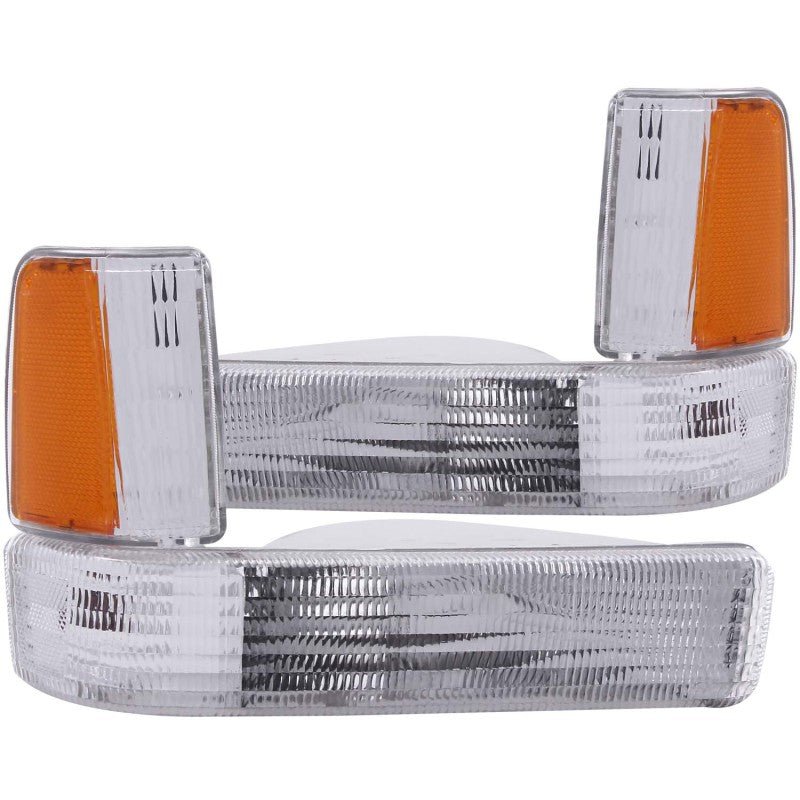 ANZO 1991-1996 Dodge Dakota Euro Parking Lights Chrome w/ Amber Reflector - ANZO 511047