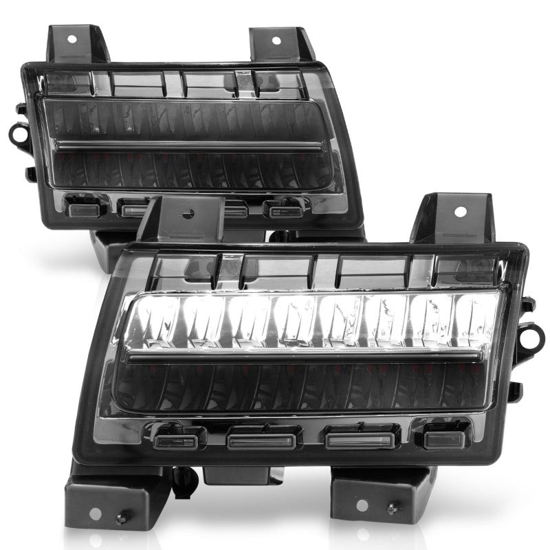 ANZO 2018-2021 Jeep Wrangler LED Side Markers Chrome Housing Smoke Lens w/ Seq. Signal Sport Bulb - ANZO 511085