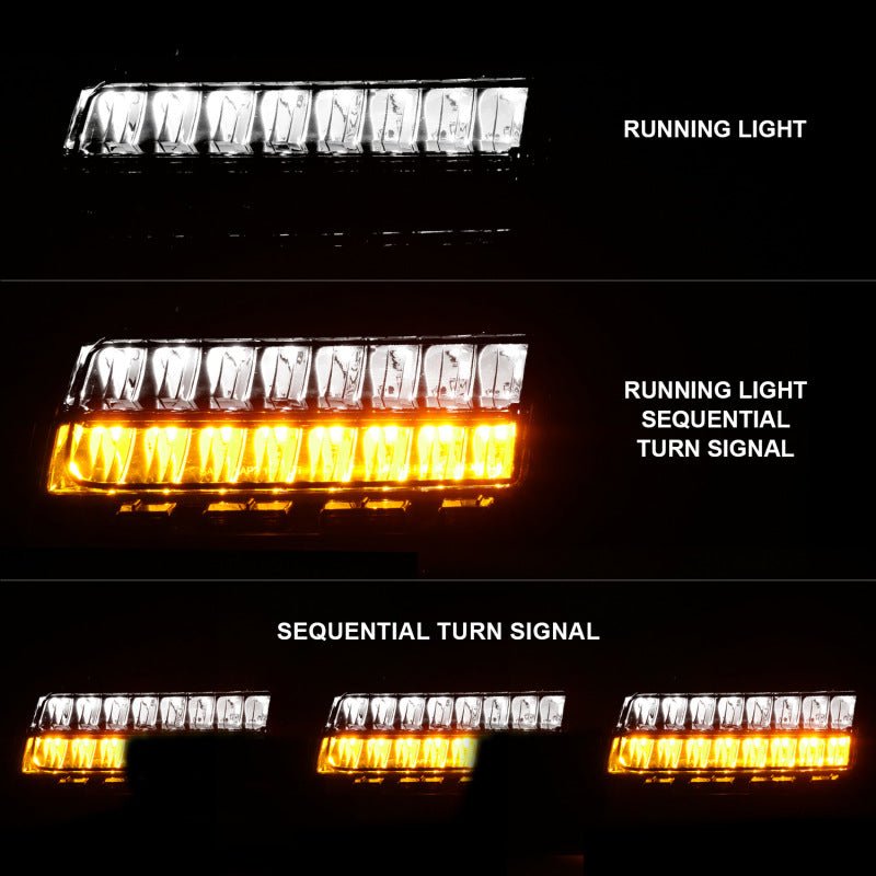ANZO 2018-2021 Jeep Wrangler LED Side Markers Chrome Housing Smoke Lens w/ Seq. Signal Sport Bulb - ANZO 511085
