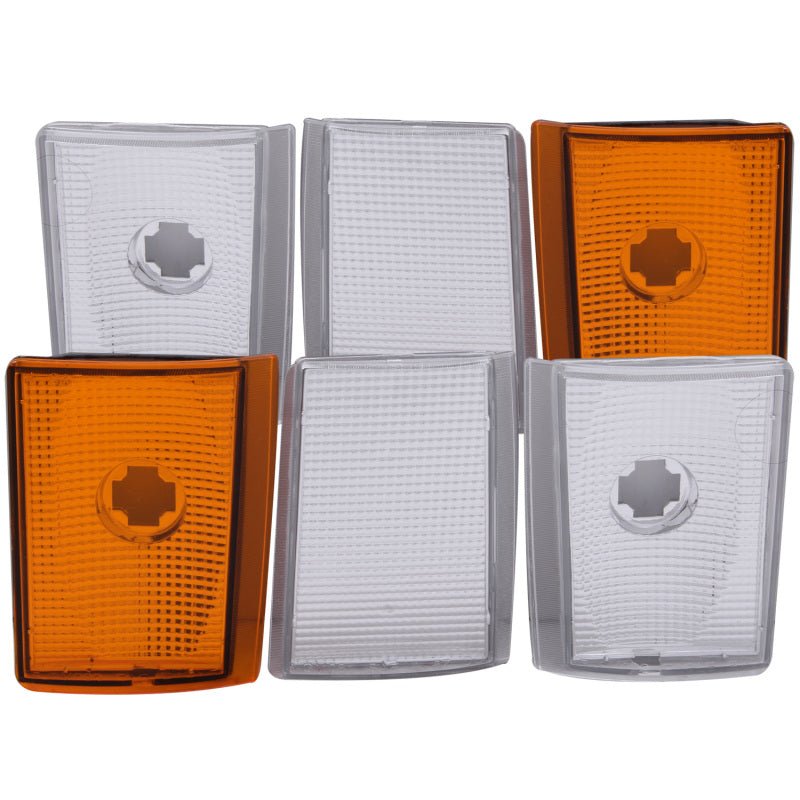 ANZO Corner Lights 1988-1993 Chevrolet C1500 Euro Corner Lights 4 Crystal Chrome / 2 Crystal Amber ANZO ANZ521032
