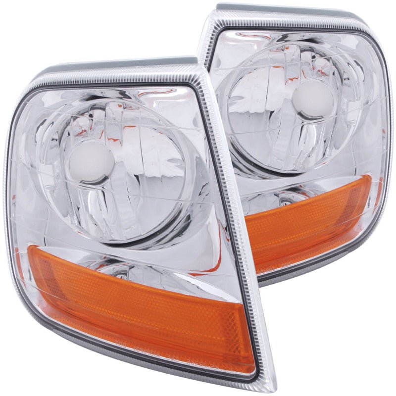 ANZO Corner Lights 1997-2003 Ford F-150 HARLEY - DAVIDSON Style Corner Lights Chrome w/ Amber Rflct ANZO ANZ521026