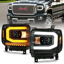 Load image into Gallery viewer, ANZO GMC SIERRA 1500 14-15 2500H/15-19 Projector Headlight Plank Style Black w/ Switchback (Halogen) ANZO ANZ111487